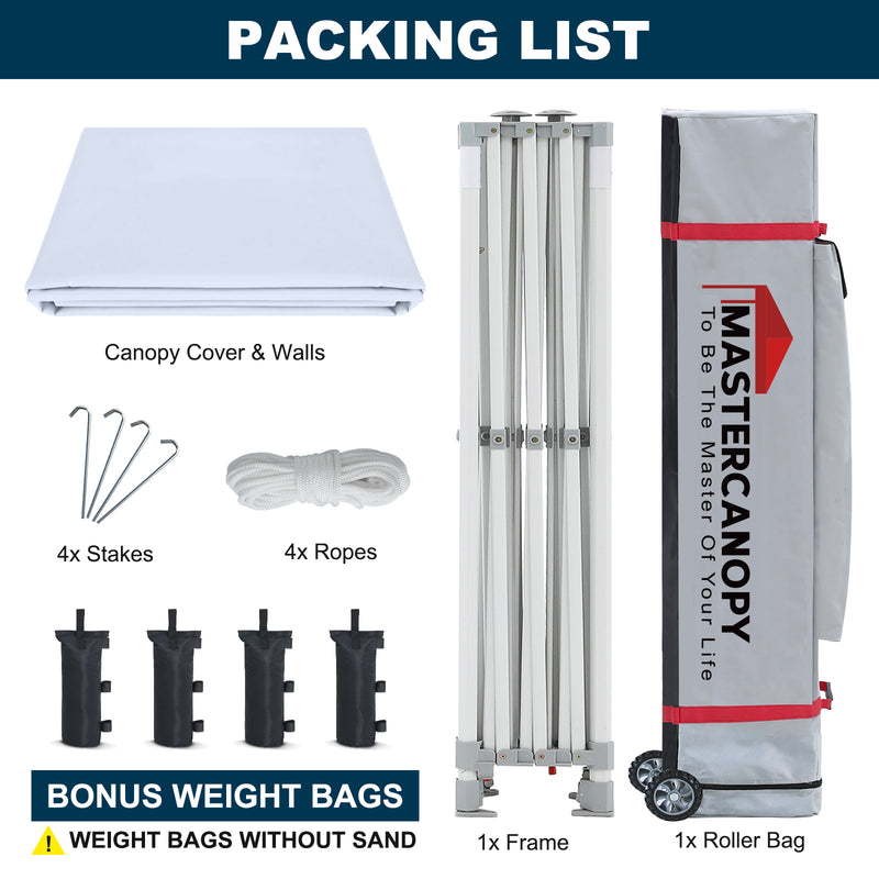 Load image into Gallery viewer, Mastercanopy Core-35 Premium Heavy Duty Instant Canopy Tent with Sidewalls - 10x10, 10x15, 10x20