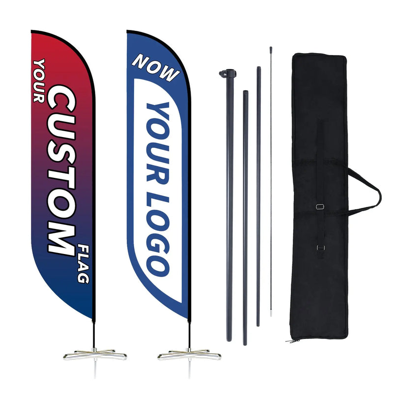 Load image into Gallery viewer, Custom Feather Blade Teardrop Rectangle Flag Full Set 8FT, 10FT, 12FT