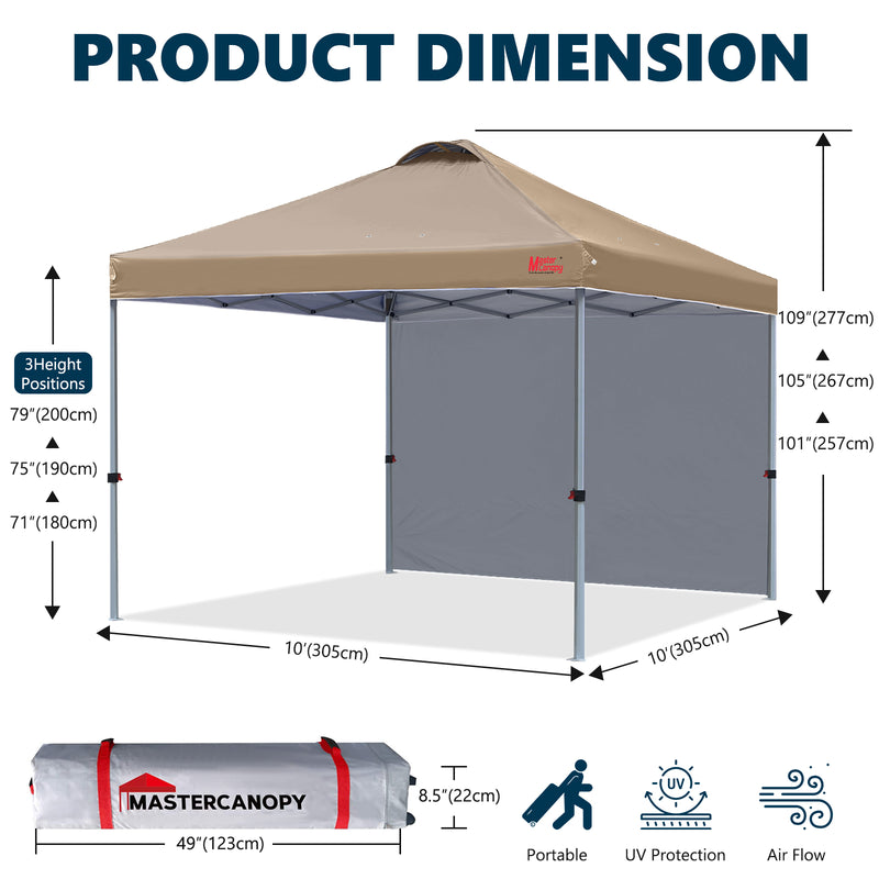 Load image into Gallery viewer, Leisure Sports Durable Ez Pop-Up Canopy Tent with One Sidewall - 8x8, 10x10, 12x12