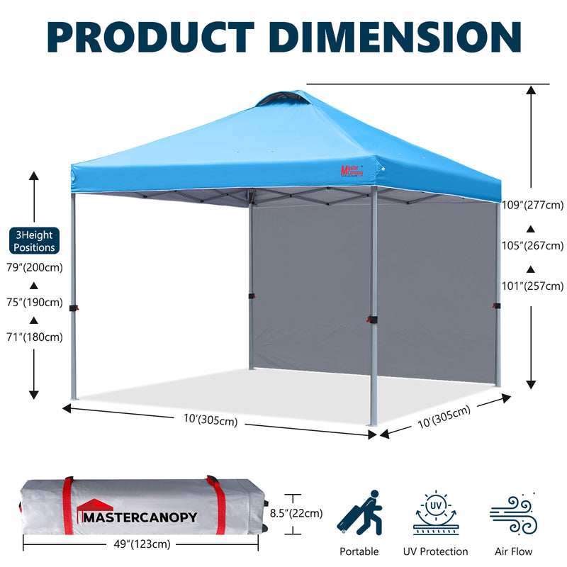 Load image into Gallery viewer, Leisure Sports Durable Ez Pop-Up Canopy Tent with One Sidewall - 8x8, 10x10, 12x12