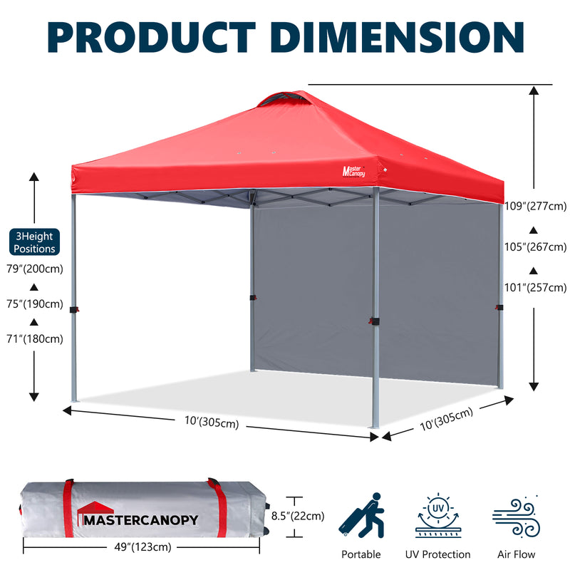 Load image into Gallery viewer, Leisure Sports Durable Ez Pop-Up Canopy Tent with One Sidewall - 8x8, 10x10, 12x12