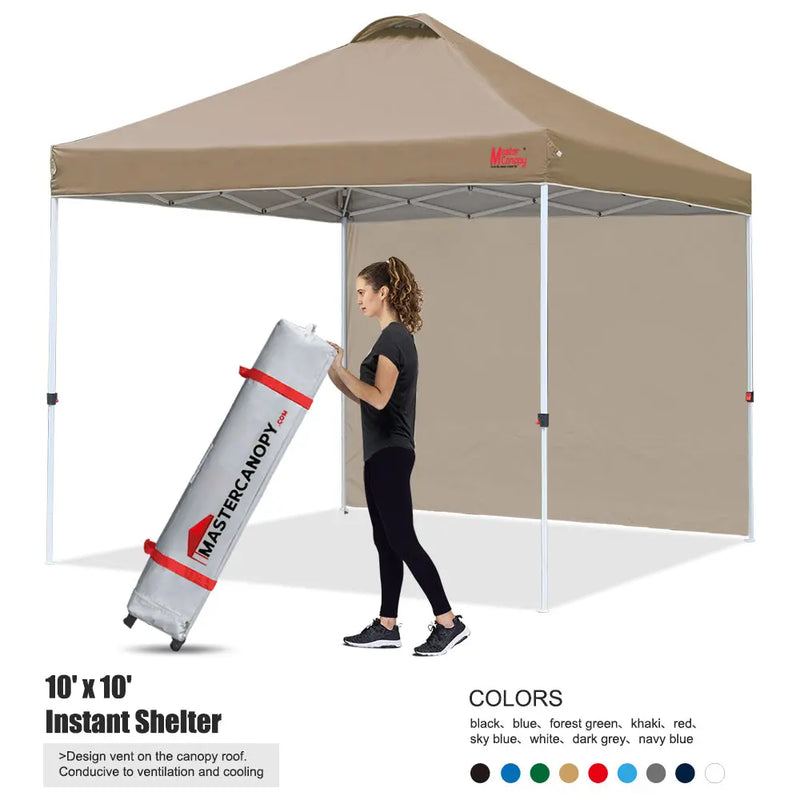 Load image into Gallery viewer, Leisure Sports Durable Ez Pop-Up Canopy Tent with One Sidewall - 8x8, 10x10, 12x12