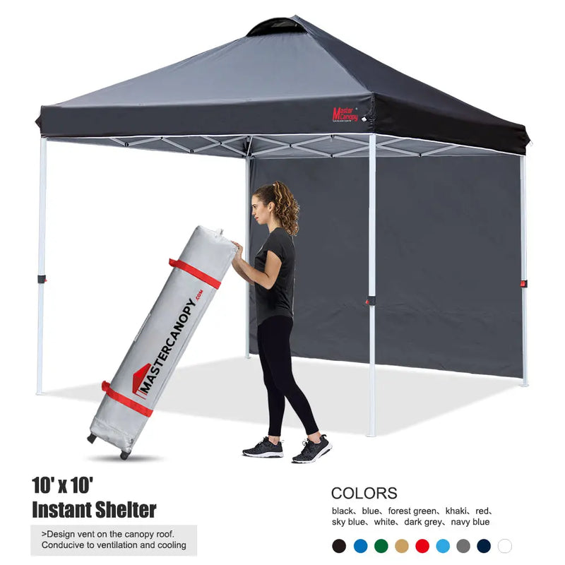 Load image into Gallery viewer, Leisure Sports Durable Ez Pop-Up Canopy Tent with One Sidewall - 8x8, 10x10, 12x12
