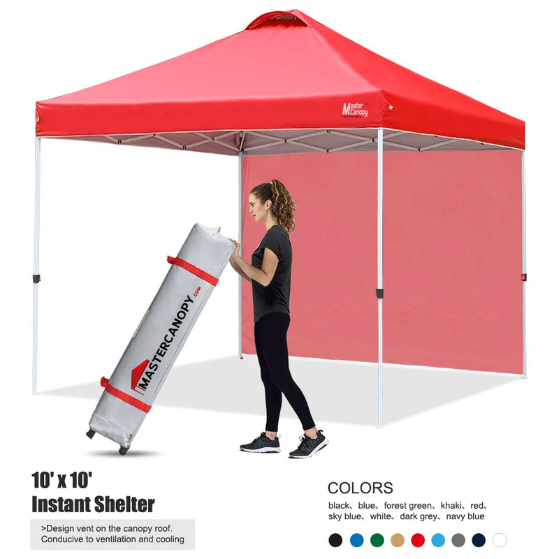 Load image into Gallery viewer, Leisure Sports Durable Ez Pop-Up Canopy Tent with One Sidewall - 8x8, 10x10, 12x12