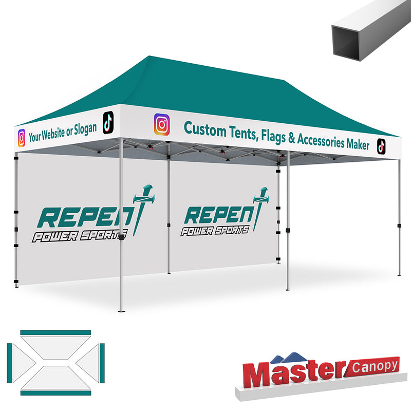 Load image into Gallery viewer, Mastercanopy Lite-30 Custom Canopy Tent Deluxe Easy Pop‑up Personalized 10x10, 10x15, 10x20