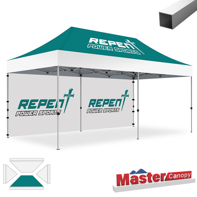 Load image into Gallery viewer, Mastercanopy Lite-30 Custom Canopy Tent Deluxe Easy Pop‑up Personalized 10x10, 10x15, 10x20