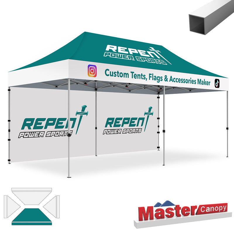 Load image into Gallery viewer, Mastercanopy Lite-30 Custom Canopy Tent Deluxe Easy Pop‑up Personalized 10x10, 10x15, 10x20
