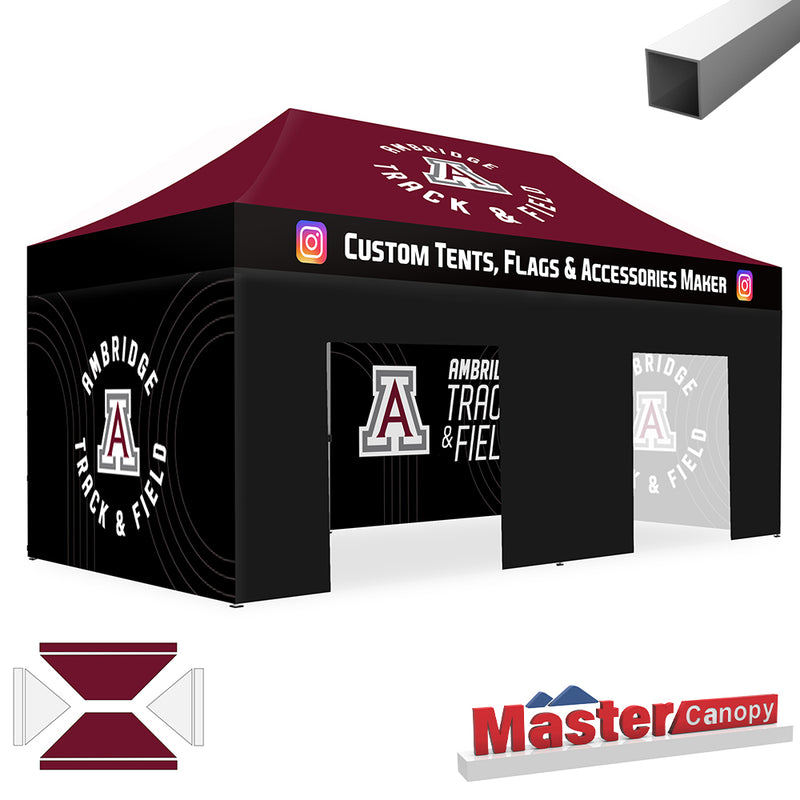 Load image into Gallery viewer, Mastercanopy Lite-30 Custom Canopy Tent Deluxe Easy Pop‑up Personalized 10x10, 10x15, 10x20