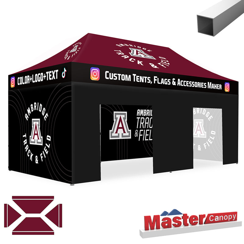 Load image into Gallery viewer, Mastercanopy Lite-30 Custom Canopy Tent Deluxe Easy Pop‑up Personalized 10x10, 10x15, 10x20