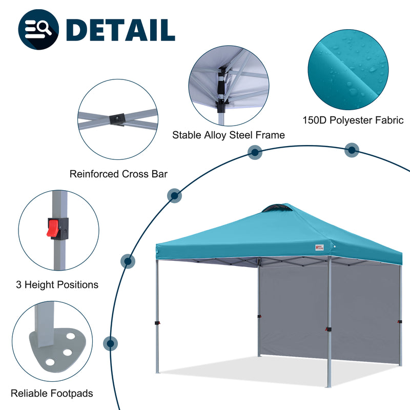 Load image into Gallery viewer, Leisure Sports Durable Pop-Up Canopy Tent with Sidewall - 8x8, 10x10
