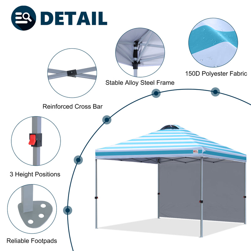 Load image into Gallery viewer, Leisure Sports Durable Pop-Up Canopy Tent with Sidewall - 8x8, 10x10
