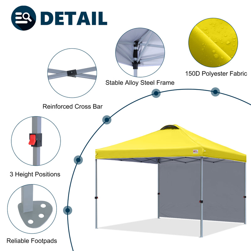 Load image into Gallery viewer, Leisure Sports Durable Pop-Up Canopy Tent with Sidewall - 8x8, 10x10