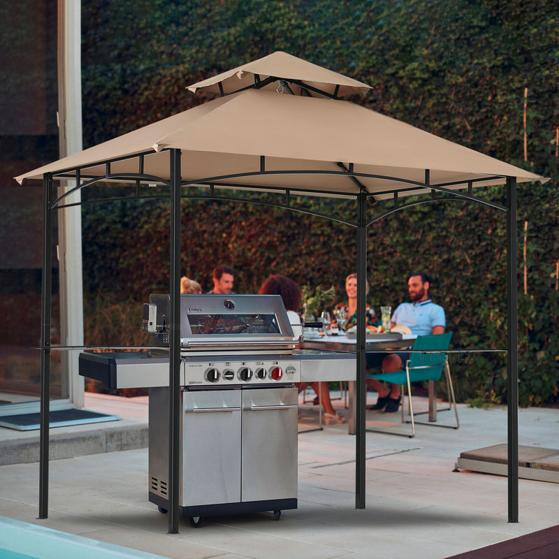 Load image into Gallery viewer, 8x5 Grill Gazebo Outdoor BBQ Gazebo Canopy with 2 LED Lights