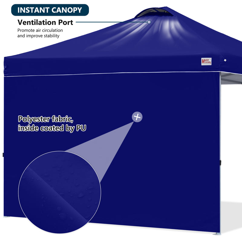 Load image into Gallery viewer, Leisure Sports Durable Ez Pop-Up Canopy Tent with One Sidewall - 8x8, 10x10, 12x12