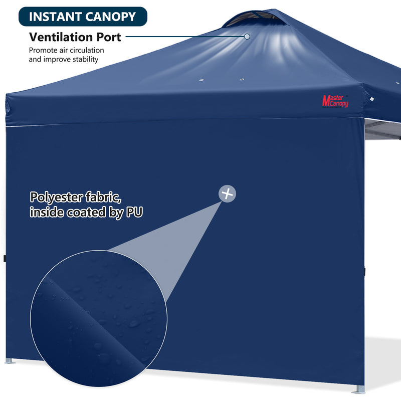 Load image into Gallery viewer, Leisure Sports Durable Ez Pop-Up Canopy Tent with One Sidewall - 8x8, 10x10, 12x12