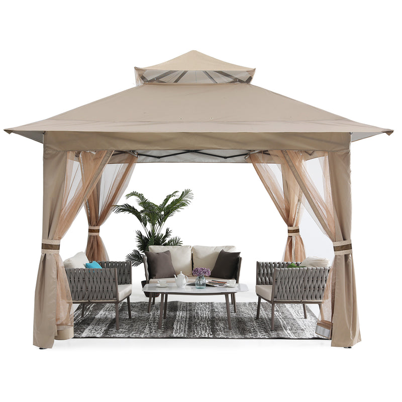 Load image into Gallery viewer, 13x13 Patio Gazebo Outdoor Pop Up Gazebo with Mesh Walls