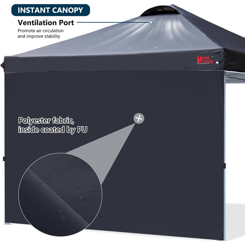 Load image into Gallery viewer, Leisure Sports Durable Ez Pop-Up Canopy Tent with One Sidewall - 8x8, 10x10, 12x12