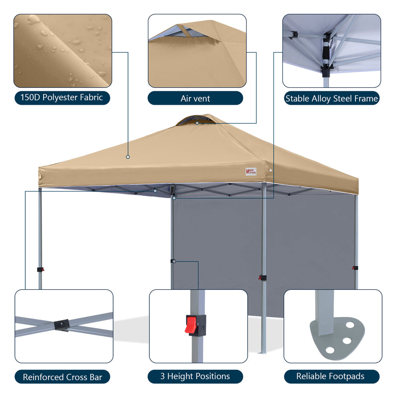 Load image into Gallery viewer, Leisure Sports Durable Pop-Up Canopy Tent with Sidewall - 8x8, 10x10