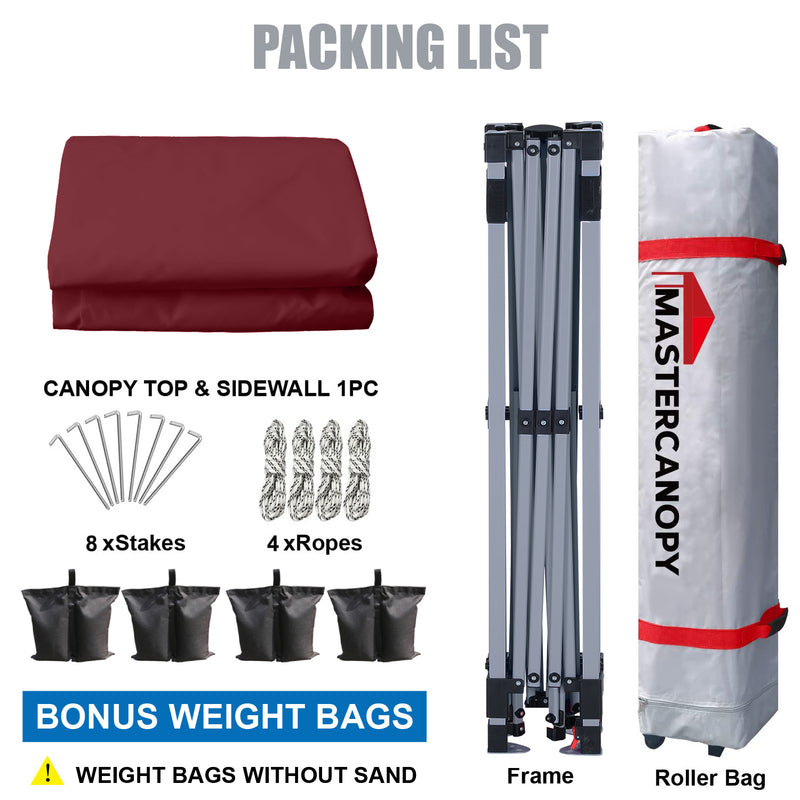 Load image into Gallery viewer, Leisure Sports Durable Pop-Up Canopy Tent with Sidewall - 8x8, 10x10