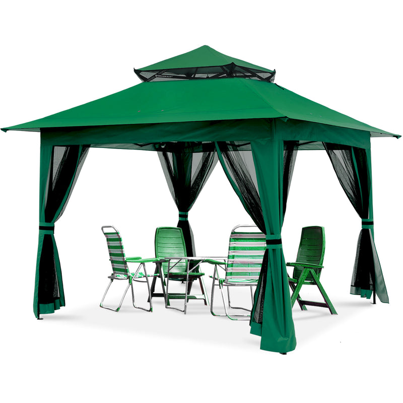Load image into Gallery viewer, 13x13 Patio Gazebo Outdoor Pop Up Gazebo with Mesh Walls