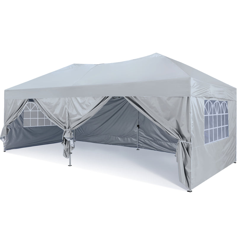 Load image into Gallery viewer, Leisure Sports Pop-Up Canopy Tent with Church Window Sidewalls - 10x10, 10x20