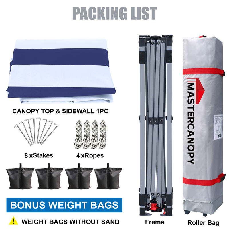 Load image into Gallery viewer, Leisure Sports Durable Ez Pop-Up Canopy Tent with One Sidewall - 8x8, 10x10, 12x12