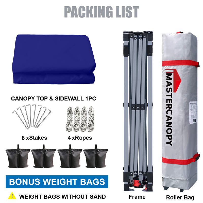 Load image into Gallery viewer, Leisure Sports Durable Ez Pop-Up Canopy Tent with One Sidewall - 8x8, 10x10, 12x12
