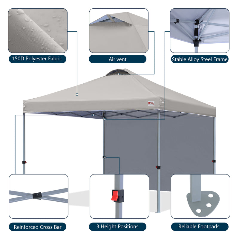 Load image into Gallery viewer, Leisure Sports Durable Pop-Up Canopy Tent with Sidewall - 8x8, 10x10