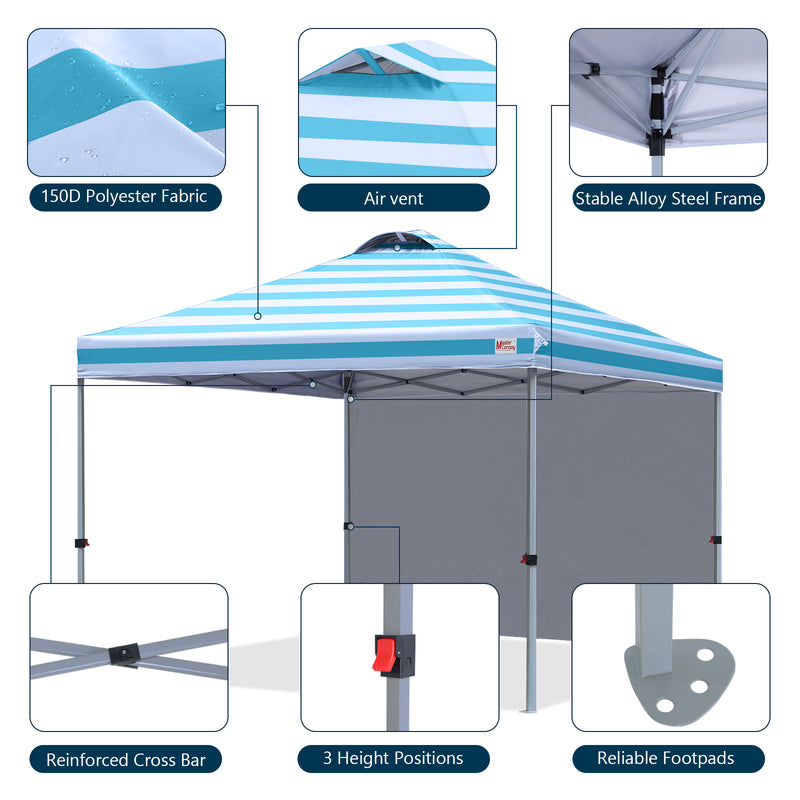Load image into Gallery viewer, Leisure Sports Durable Pop-Up Canopy Tent with Sidewall - 8x8, 10x10