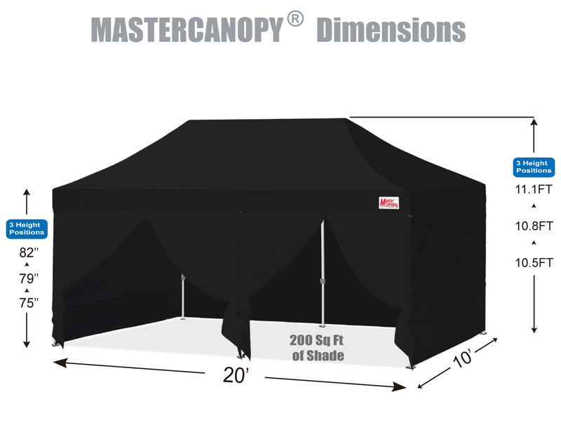 Load image into Gallery viewer, Mastercanopy Lite-30 Commercial Canopy Tent with Sidewalls - 10x10, 10x15, 10x20