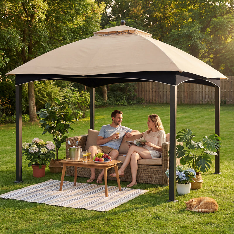 Load image into Gallery viewer, MASTERCANOPY Replacement Canopy Top for Lowe's Allen Roth 10x12 Gazebo #GF-12S004B-1