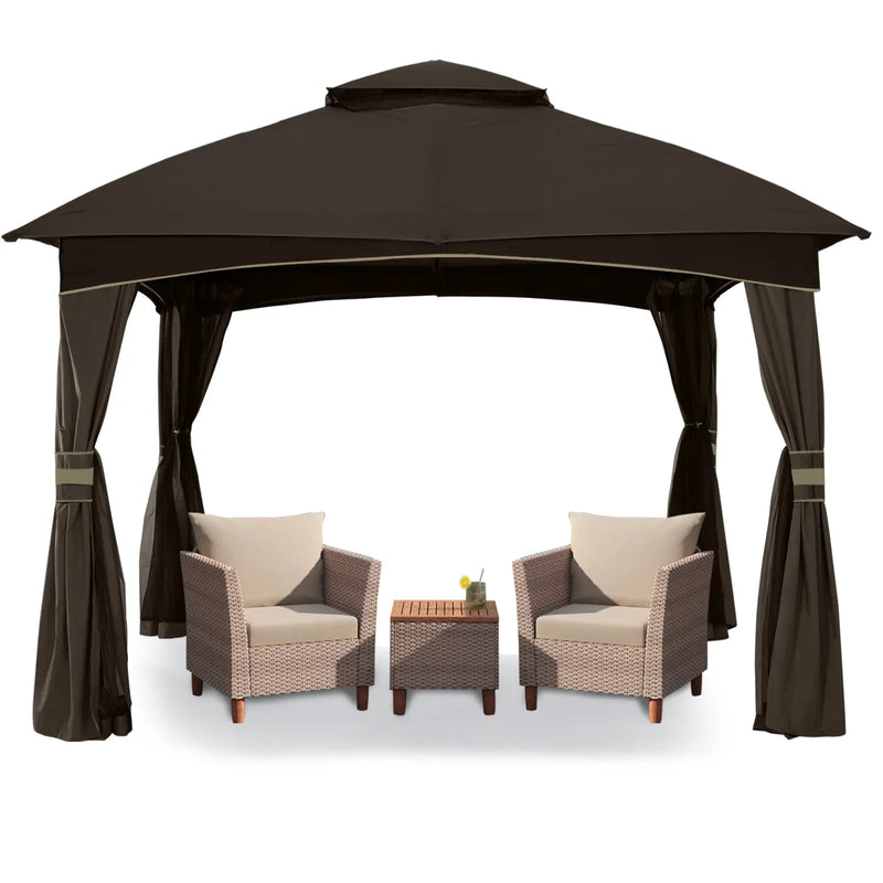 Load image into Gallery viewer, 8x8/10x10/10x12 Outdoor Patio Garden Gazebo with Steel Farme and Netting Walls