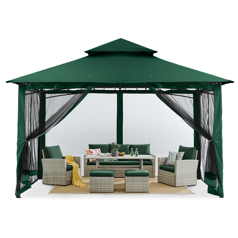Load image into Gallery viewer, 9x9/11x11/10x12 Outdoor Garden Patio Gazebo with Netting Walls