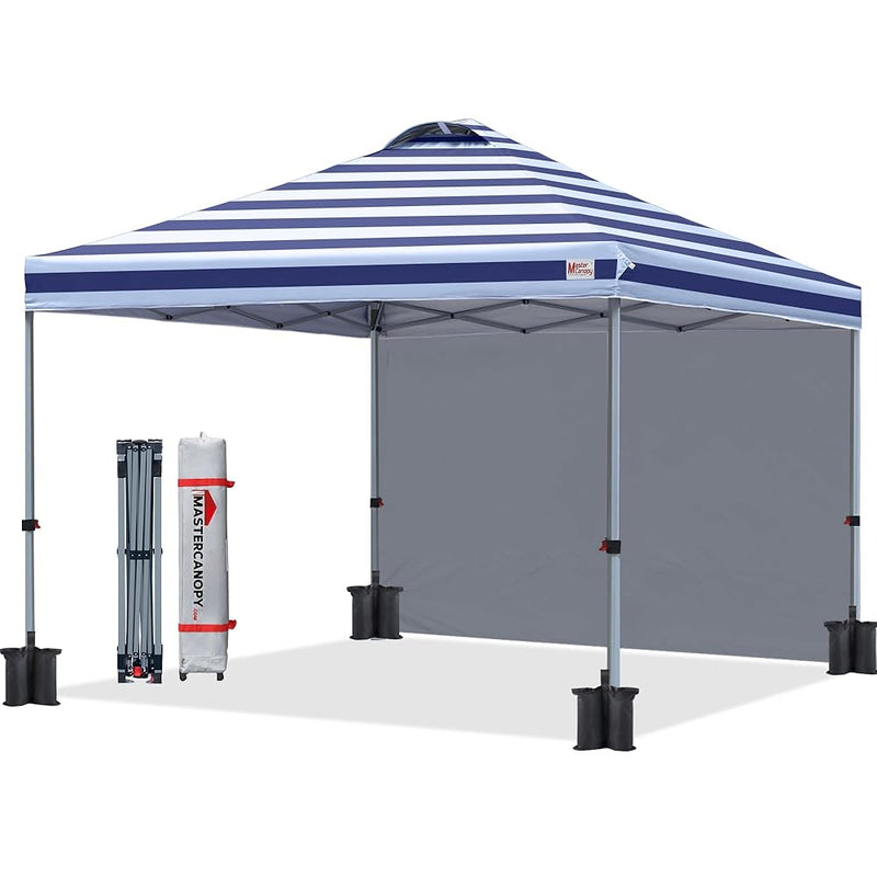 Load image into Gallery viewer, Leisure Sports Durable Ez Pop-Up Canopy Tent with One Sidewall - 8x8, 10x10, 12x12