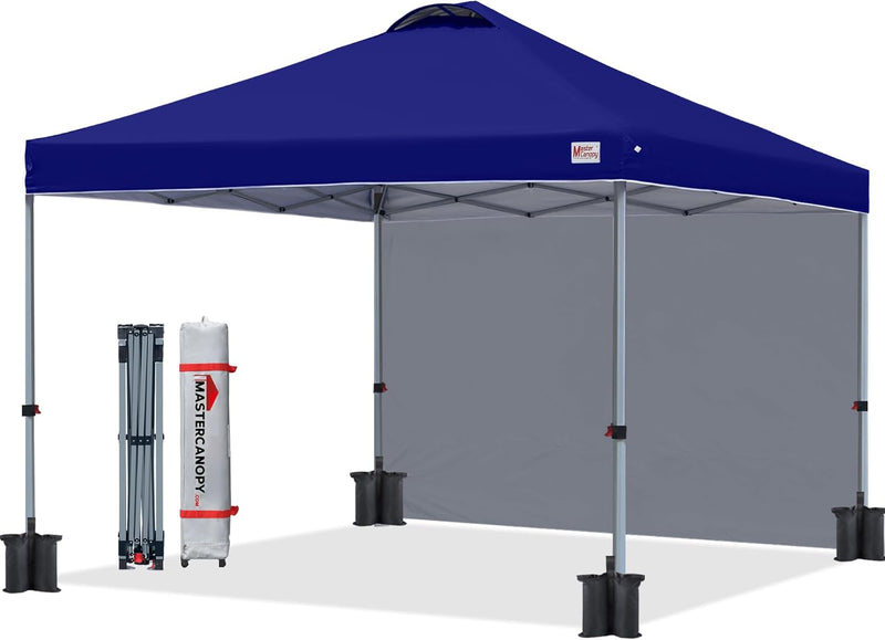 Load image into Gallery viewer, Leisure Sports Durable Ez Pop-Up Canopy Tent with One Sidewall - 8x8, 10x10, 12x12