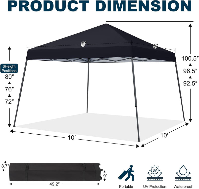 Load image into Gallery viewer, Leisure Sports Portable Pop-Up Canopy Tent with Large Base - 10x10