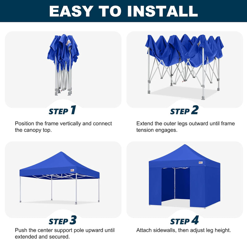 Load image into Gallery viewer, Mastercanopy Core-35 Premium Heavy Duty Instant Canopy Tent with Sidewalls - 10x10, 10x15, 10x20