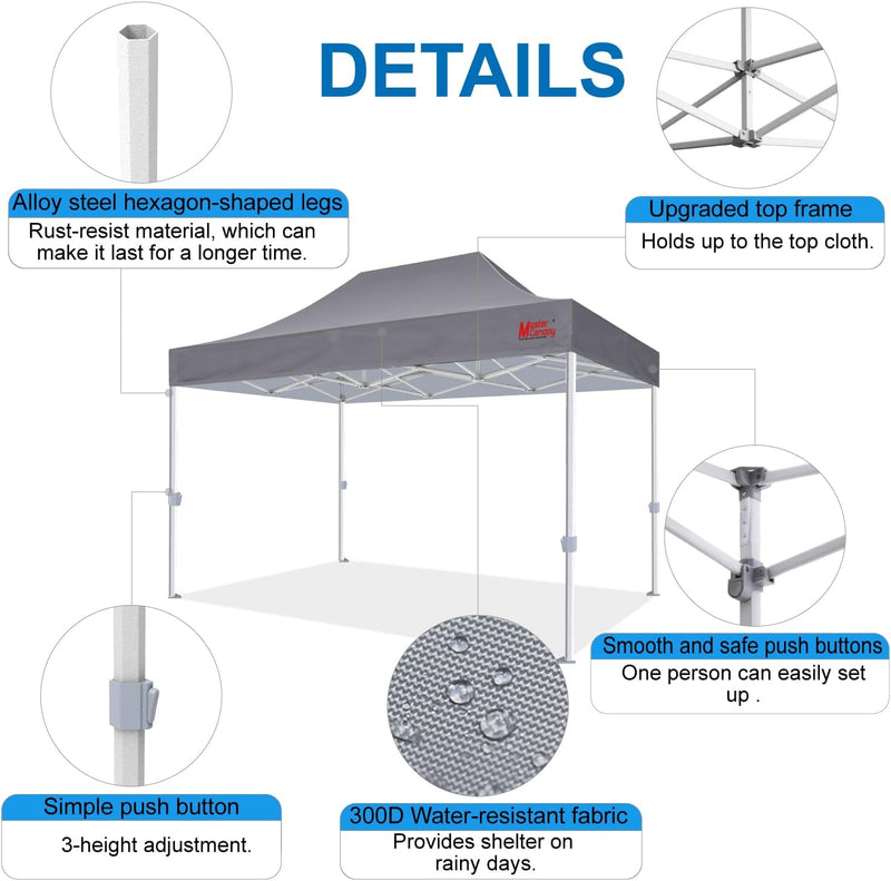 Load image into Gallery viewer, Mastercanopy Core-35 Premium Heavy Duty Instant Canopy Tent - 10x10, 10x15, 10x20