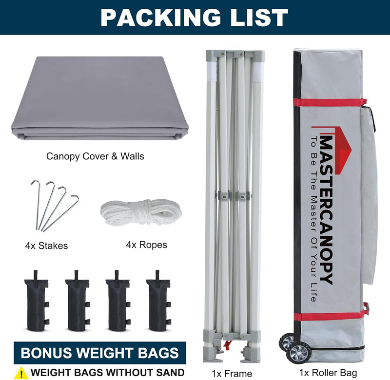 Load image into Gallery viewer, Mastercanopy Core-35 Premium Heavy Duty Instant Canopy Tent with Sidewalls - 10x10, 10x15, 10x20