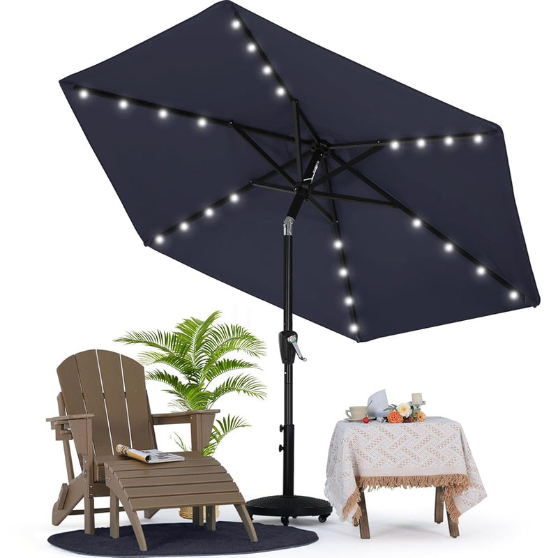 Load image into Gallery viewer, MASTERCANOPY Patio Umbrella with 32 Solar LED Lights 6&8 Ribs