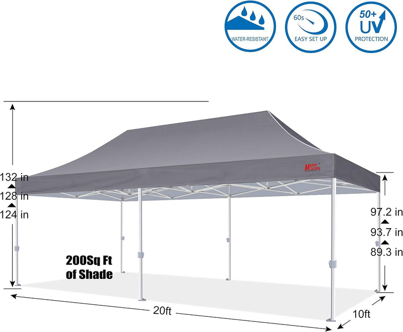 Load image into Gallery viewer, Mastercanopy Core-35 Premium Heavy Duty Instant Canopy Tent - 10x10, 10x15, 10x20