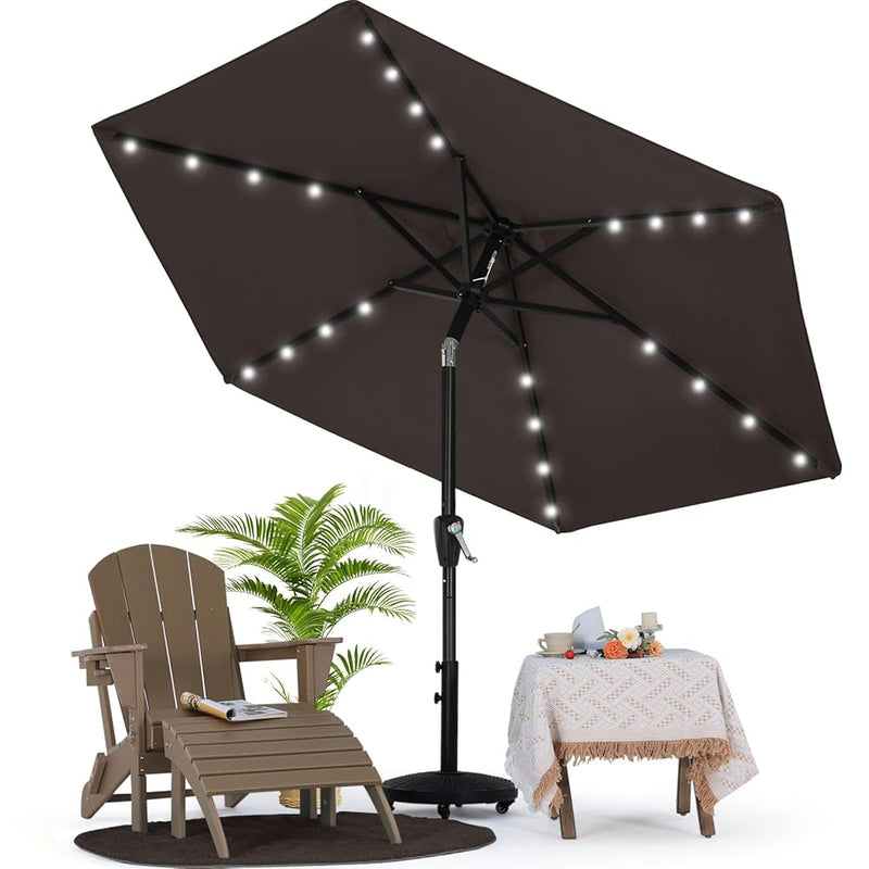 Load image into Gallery viewer, MASTERCANOPY Patio Umbrella with 32 Solar LED Lights 6&8 Ribs