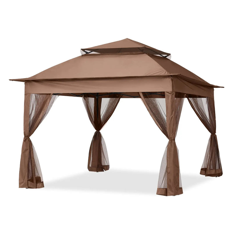Load image into Gallery viewer, 11x11 Patio Gazebo Outdoor Pop Up Gazebo with Mesh Walls