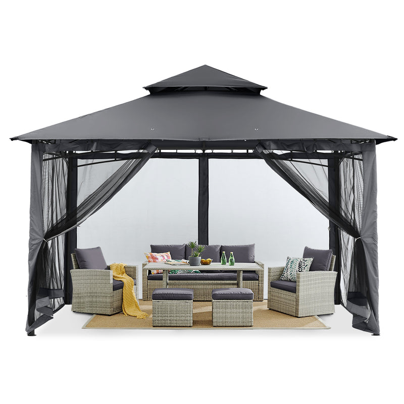 Load image into Gallery viewer, 9x9/11x11/10x12 Outdoor Garden Patio Gazebo with Netting Walls
