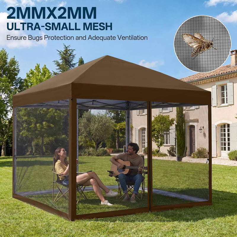 Load image into Gallery viewer, Leisure Sports Pop-Up Easy Setup Outdoor Canopy Tent with Netting Screen Walls - 8x8, 10x10