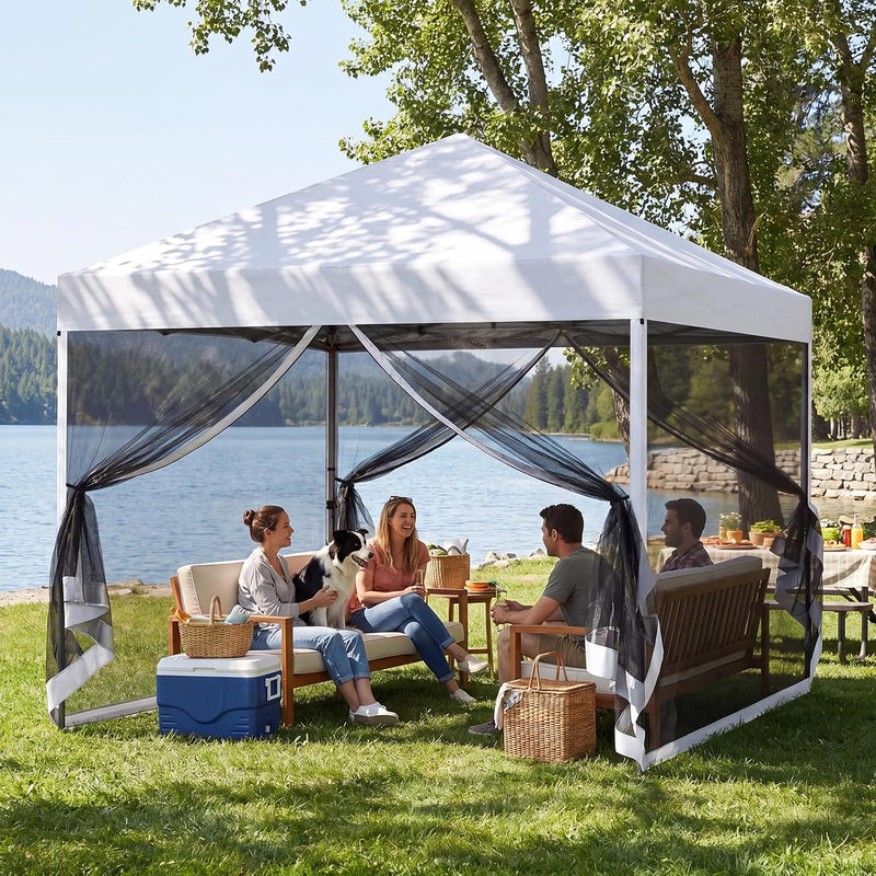 Load image into Gallery viewer, Leisure Sports Pop-Up Easy Setup Outdoor Canopy Tent with Netting Screen Walls - 8x8, 10x10