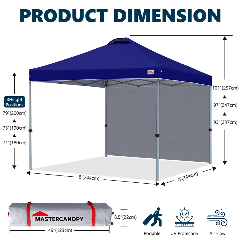 Load image into Gallery viewer, Leisure Sports Durable Ez Pop-Up Canopy Tent with One Sidewall - 8x8, 10x10, 12x12