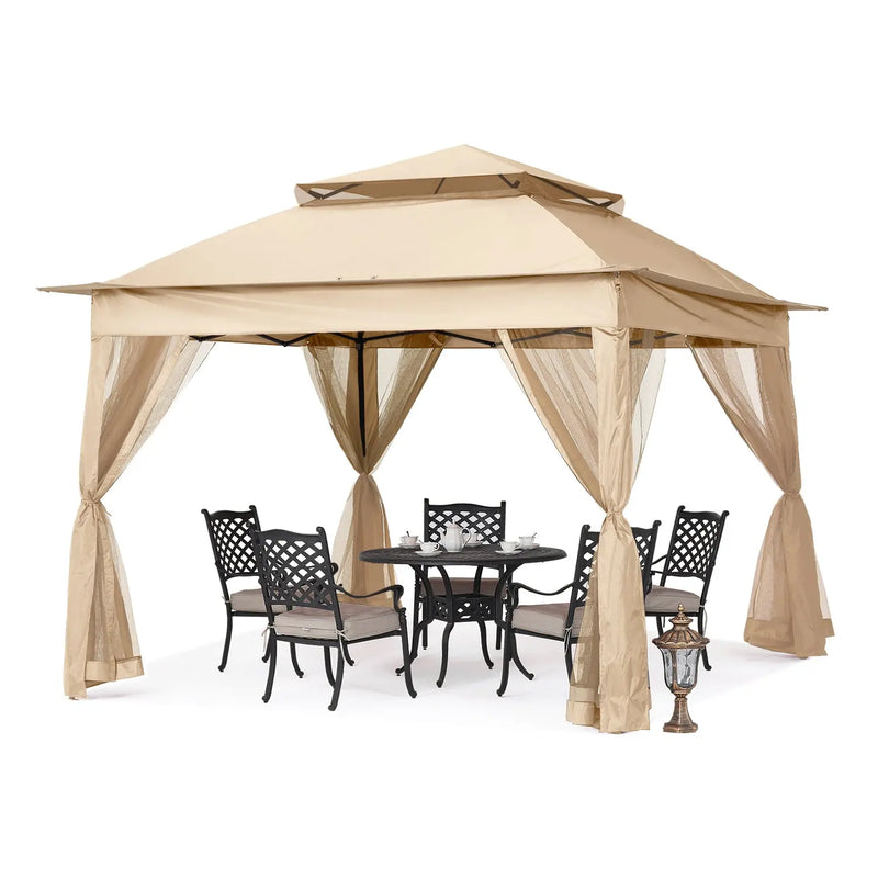 Load image into Gallery viewer, 11x11 Patio Gazebo Outdoor Pop Up Gazebo with Mesh Walls