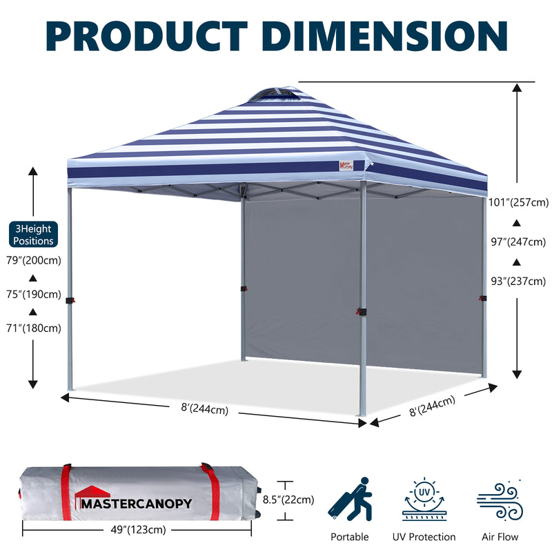 Load image into Gallery viewer, Leisure Sports Durable Ez Pop-Up Canopy Tent with One Sidewall - 8x8, 10x10, 12x12
