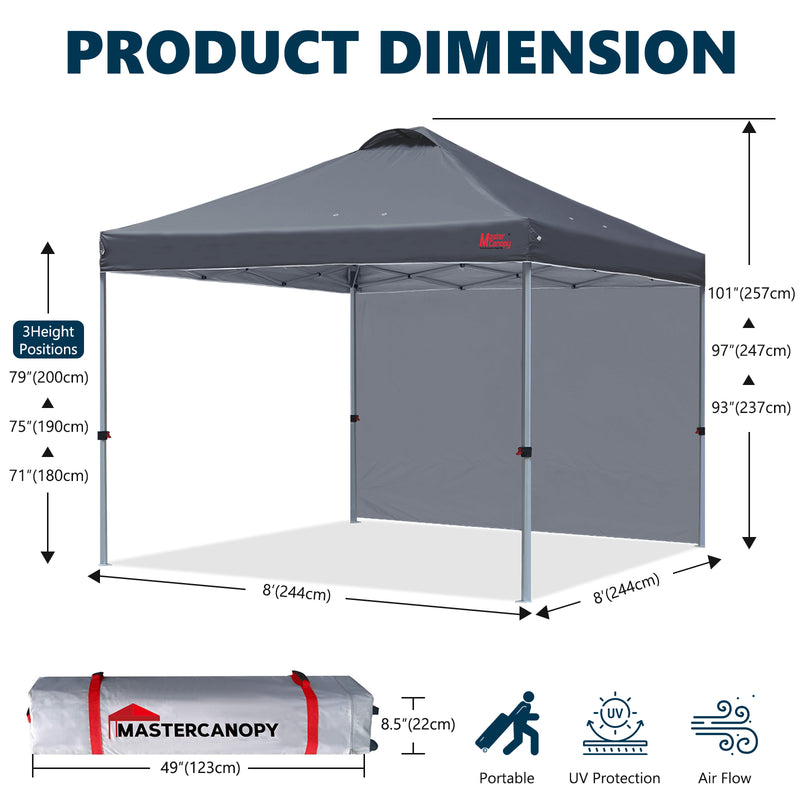 Load image into Gallery viewer, Leisure Sports Durable Ez Pop-Up Canopy Tent with One Sidewall - 8x8, 10x10, 12x12